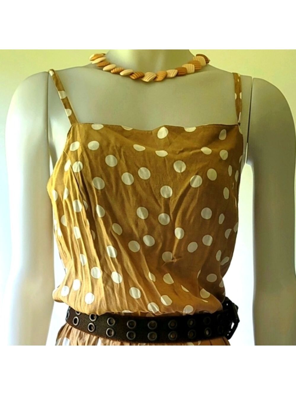 NWT MNG Causal Polka-Dot Cami Dress With Matching Scrunchie